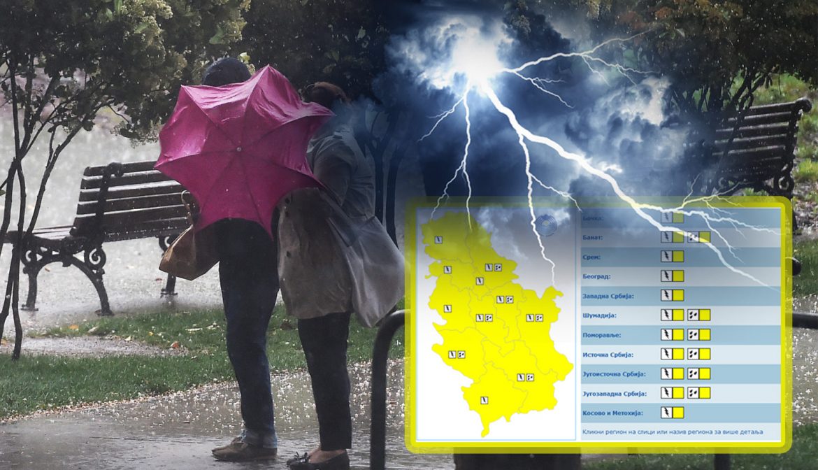 Ponovo upaljen žuti meteo-alarm za celu Srbiju