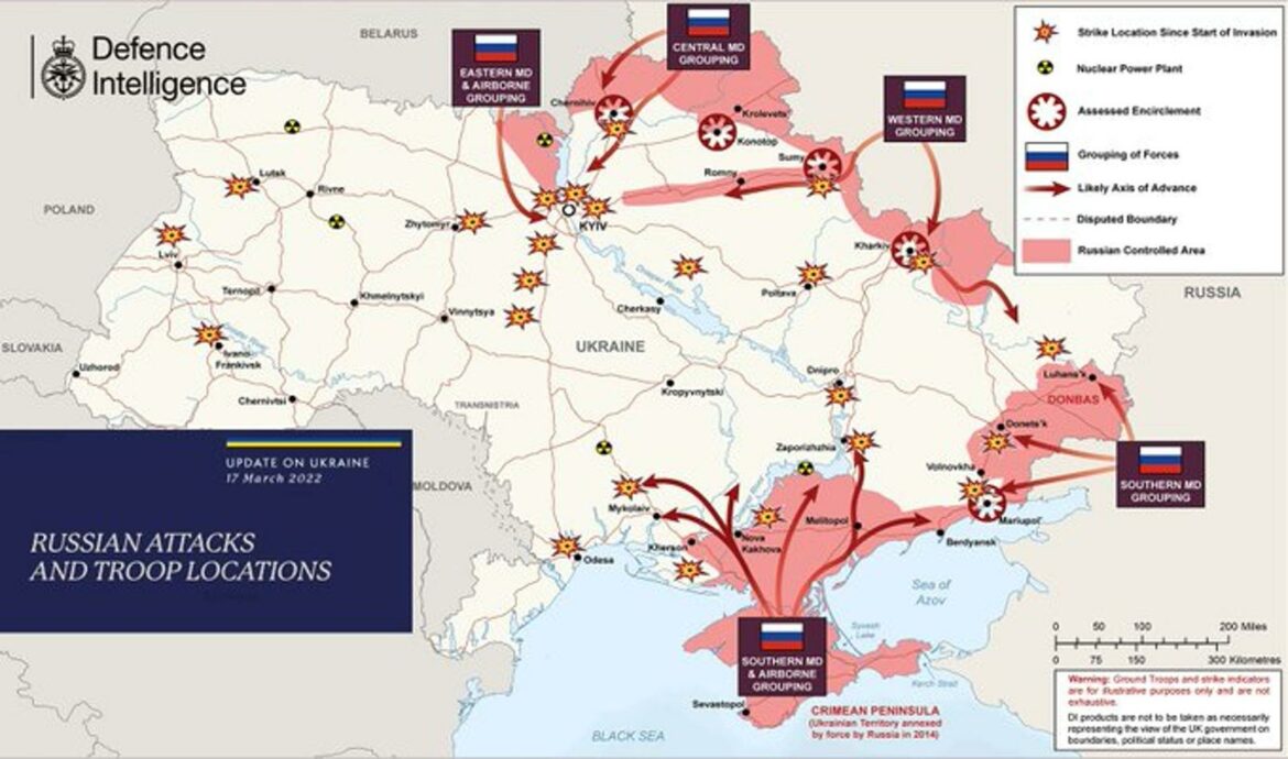 Britanci objavili novu kartu ruskog napredovanja
