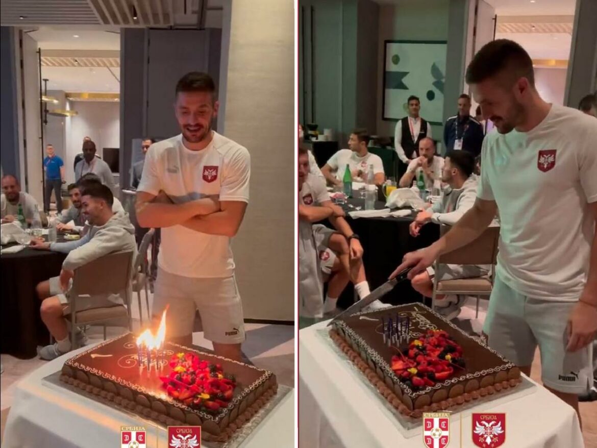 Torta za kapitena Srbije: Dušan Tadić zamislio želju za 34. rođendan