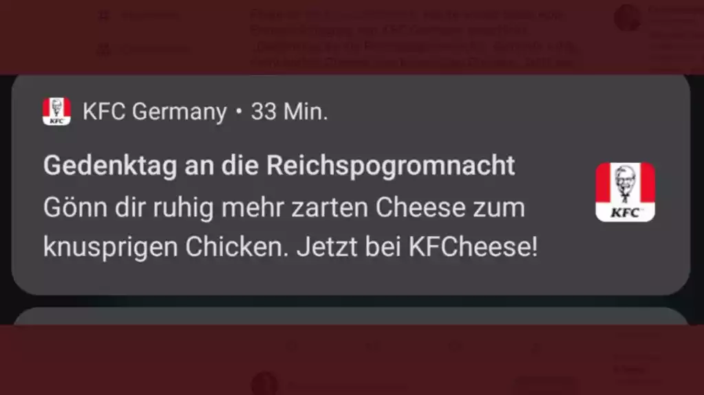 KFC se izvinjava što je pozvao Nemce da obeleže nacističke napade na Jevreje sa „dodatnim sirom“