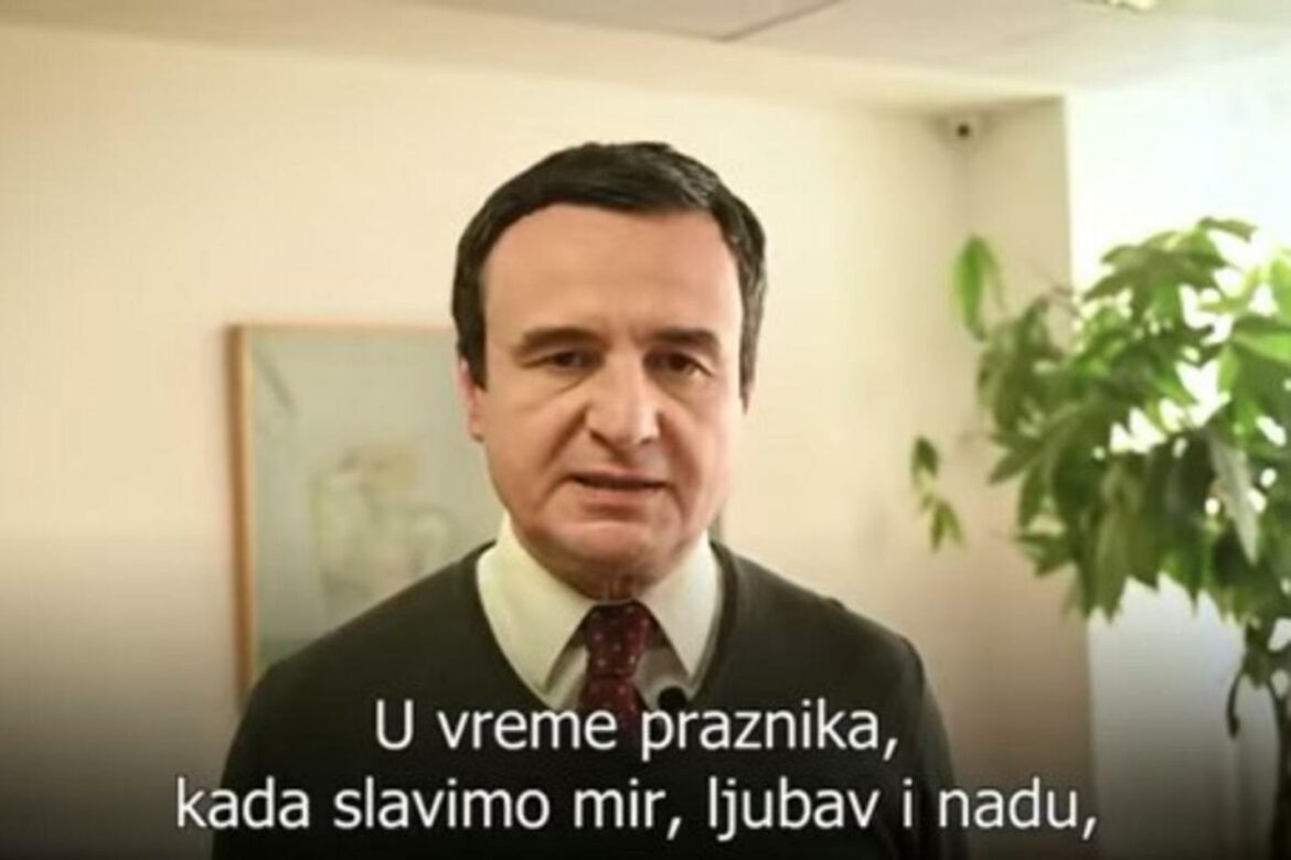 Kurti čestitao Božić srpskoj zajednici na Kosovu na srpskom jeziku