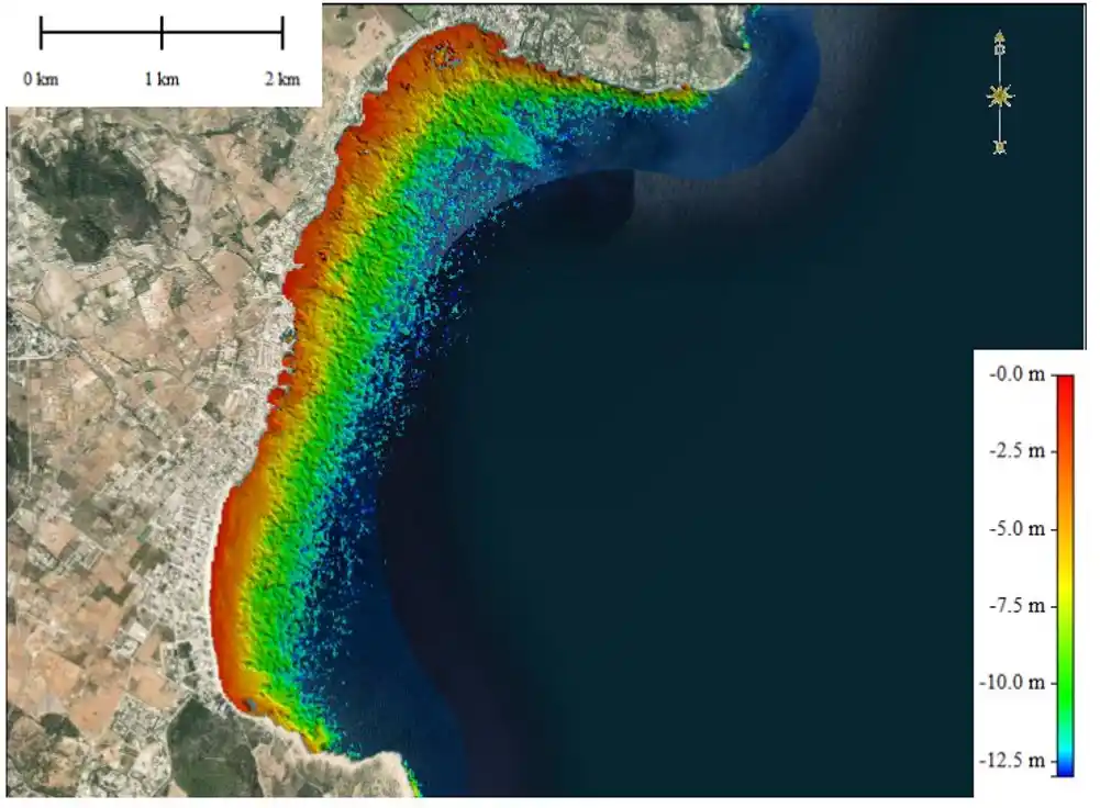 Mapiranje plitkog morskog dna obale Sredozemnog mora pomoću satelitskih snimaka