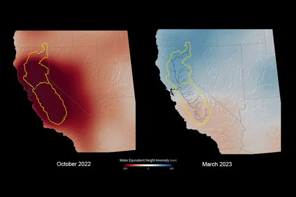 Sateliti pokazuju porast vode u Kaliforniji