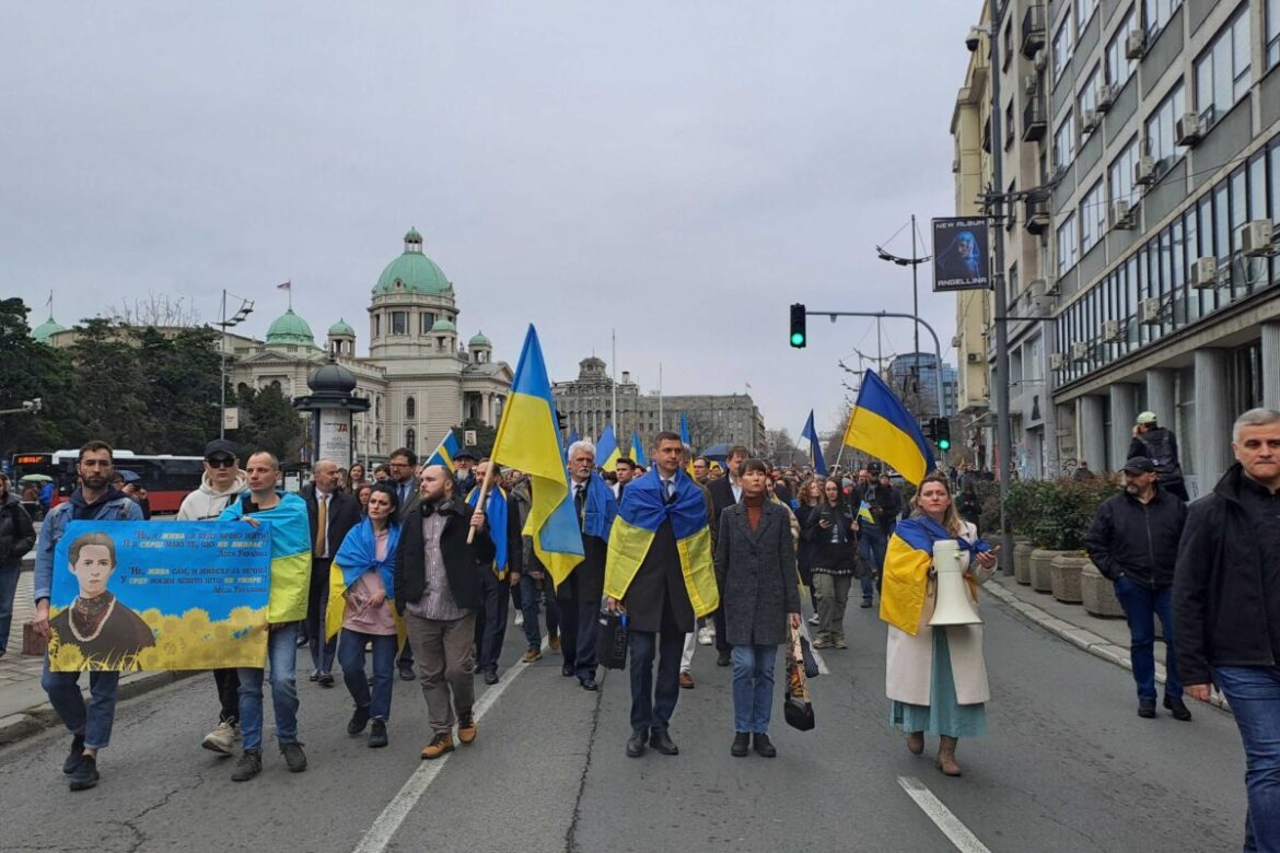 „Marš solidarnosti sa Ukrajinom“ u Beogradu