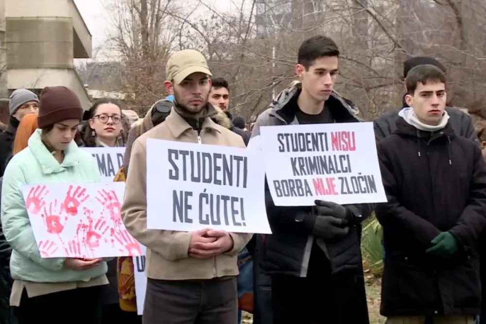 Skup podrške studentskim blokadama kod Rektorata u Novom Sadu