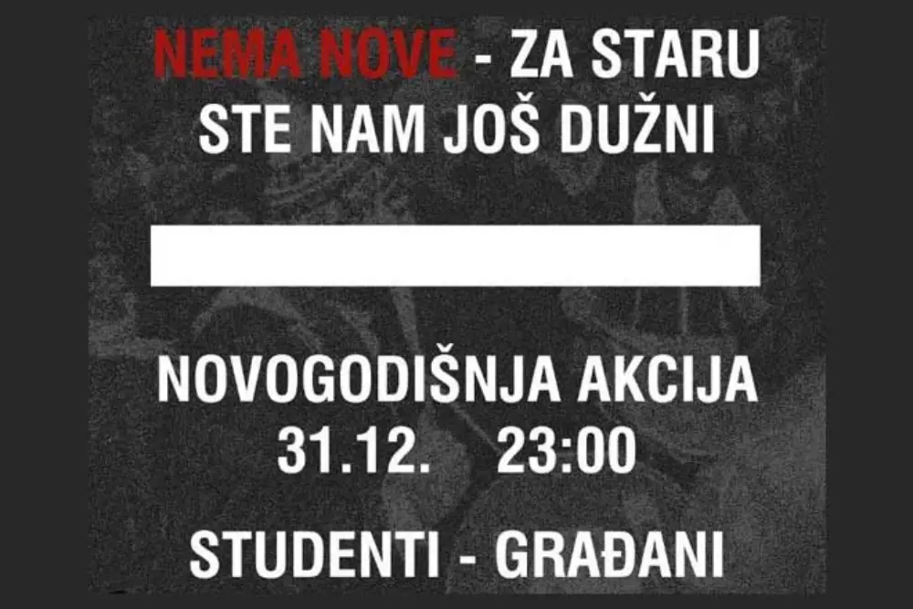 Završen protest studenata, najavljen „ispraćaj ove godine“